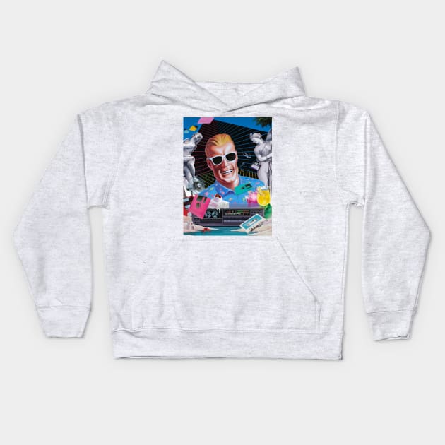 Max Headroom Vacation Kids Hoodie by Mr.Melville